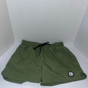 Mens Lumber Legs Workout Running Shorts Size Small Olive Green